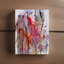 Framed Abstract Expressionist Horizontal Mixed-Media Painting, Maker Unknown — listing 4