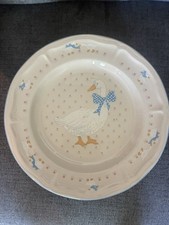 Hand-Thrown Stoneware Canister Set with Blue Goose Motif (5 Lidded Crocks + Handled Bowl) — listing 3