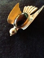 Vintage Mexican Sterling Silver Abalone Inlay Thunderbird Brooch — listing 6