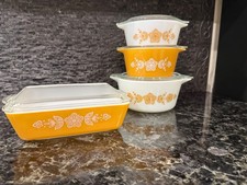 Vintage Pyrex Butterfly Gold Refrigerator Dishes and Butter Dish Group — listing 5
