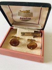 Squire Vintage Men's Gold-Tone Cufflinks and Tie Clip Set in Original Box — listing 6
