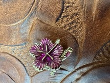 Enamel Flower Post Earring (Single Stud), Five-Petal Pale Blue Enamel with Center Bead — listing 6