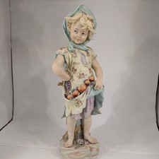 Capodimonte Gilt Porcelain Seated Girl Figurine with Rose 5.5in — listing 2