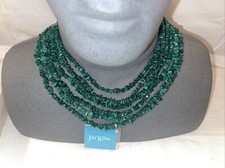 Multi-Strand Green Bead Choker Necklace with Sterling Silver Malachite Clasp, 16 inches — listing 3