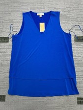MICHAEL Michael Kors White Textured Sleeveless Peplum Ruffle-Hem Top, Size 2X