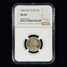 1883 Liberty Head V Nickel, No Cents Variety, First Year of Issue — listing 5