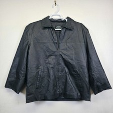 Burnside Men's Faux Leather Zip-Front Motorcycle Jacket with Reflective Racing Stripes, Size L — listing 3