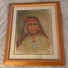 Original Pastel Portrait of Reclining Woman in Floral Field — listing 2
