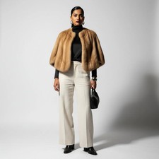 Vintage 1950s-60s Royal Pastel Mink Fur Bolero Jacket by Clearfield Furs, listing 6