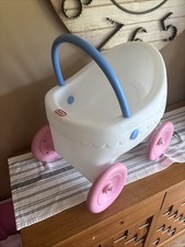 Vintage Plastic Baby Pram Crib Mobile Toy with Umbrella Canopy and Spinning Beads No visible marks — listing 2