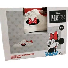 Disney Minnie Mouse Kids White Low-Top Sneakers, Size 3, Pastel Rainbow Laces, listing 2