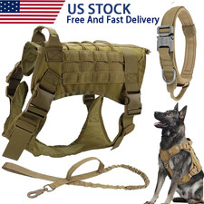 Tactical Service Dog Vest Harness with Molle System, No-Pull, Reflective, with Removable Patches (Tan/Coyote Brown) Large — listing 4