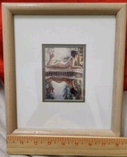 Steve Hanks Framed Watercolor Print of Woman in White Slip Dress — listing 3