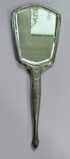 Antique Sterling Silver Shield-Shaped Hand Mirror with Neoclassical Engraving — listing 6