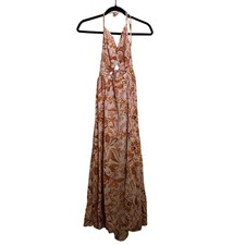 SHEIN Women's Sleeveless Maxi Dress with Red Floral Print and Tie-Neck Detail, Size L — listing 2