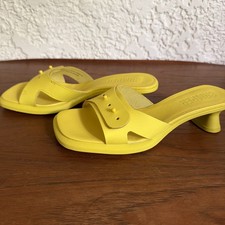 Camper Women's Yellow Leather Strappy Slingback Sandals — listing 6