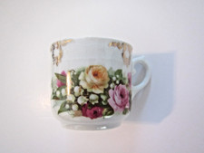 Vintage Japanese Pink Porcelain Demitasse Cup with Hand-Painted Rose and Gold Rim — listing 6