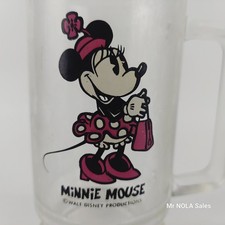 Vintage Walt Disney Productions Minnie Mouse Clear Glass Mug Stein — listing 2
