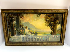 R. Atkinson Fox 'Garden of Nature' Style Framed Print with Balustrade, Urn and Mountain Landscape — listing 3