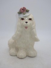 Vintage Cordelia China Hand-Painted Ceramic Cocker Spaniel Figurines with Rose Bonnets, Pair — listing 3