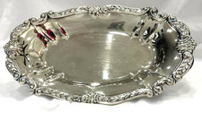 Vintage Silverplate Oval Serving Bowl with Beaded Rim — listing 5