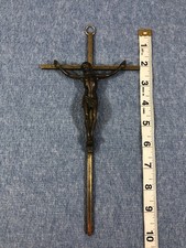 Vintage Brass Wall Crucifix with Corpus Christi and Radiant Halo — listing 6