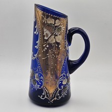 Antique Cobalt Blue & Gilt Faience Teapot with Hand-Painted Ovoid Frieze — listing 2