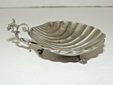 Shell-Form Footed Nut/Candy Dish, Silver-Toned Metal