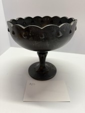 Indiana Glass Teardrop Pedestal Compote Bowl in Black Amethyst — listing 2
