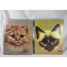 Vintage Sherle Two Kittens Lithograph Print in Ornate Silver Gilt Frame — listing 6