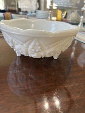 McKee Toltec Pattern Milk Glass Three-Footed Bowl — listing 2