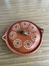 Mexican Redware Pottery Vase with Hand-Painted Black Bird and Floral Motifs — listing 5