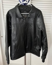 Arizona Jean Company Men's Faux Leather Bomber Jacket, Brown, Size XL — listing 3