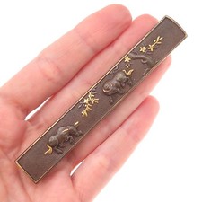 Antique Japanese Meiji Period Bronze Pin Tray with Pheasant and Chrysanthemum Relief, 8.25" x 6" — listing 2