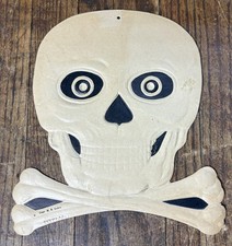 Vintage H.E. Luhrs Die-Cut Halloween Haunted House with Witch Cardboard Decoration