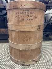 Antique Wooden Box Coffee Grinder with Cast Iron Hopper and Crank — listing 5