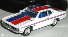 Diecast Muscle Car Model, White & Red with Blue Stripes and Race Graphics — listing 5
