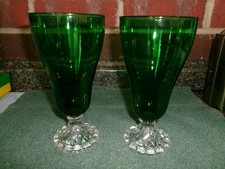 Vintage Green Diamond-Point Glass Bottle with Anchor Hocking Mark, 5" x 2.5" — listing 2