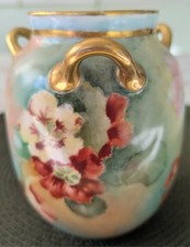 Limoges Gilt Chinoiserie Twin-Handled Bulbous Vase with Figural Gold Handles — listing 6