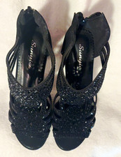 Rhinestone Crystal Mesh Pointed-Toe Stiletto Heels with Ruffle Detail — listing 5