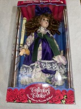 Vintage Porcelain Collector Doll in White Eyelet Christening-Style Dress — listing 6