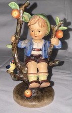 Goebel Hummel "Apple Tree Girl" Figurine #141, Girl Seated in Tree with Dog, listing 2