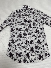 Express Men's Short-Sleeve Floral Print Button-Up Shirt, Size S — listing 4