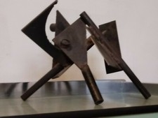 Abstract Welded Steel Sculpture, Signed CWT Janesville WI — listing 3