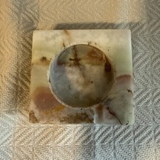 stone ashtray Onyx / Alabaster Carved Ashtray with Corner Rests — listing 5