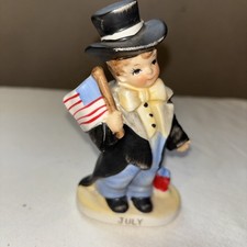 Lefton Porcelain Bisque Figurine of a Farm Boy in Straw Hat with Water Jug — listing 5