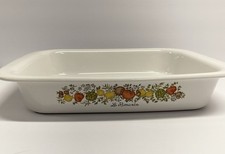 Vintage CorningWare 'Spice of Life' L'Echalote Casserole Set of 3 with Glass Lids