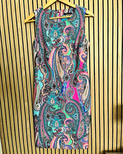 Tommy Hilfiger Paisley Print Sleeveless Sheath Dress, Size 10