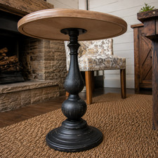 Vintage Pedestal Side Table / End Table with Single Drawer — listing 3