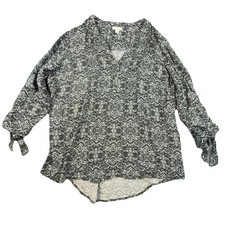 Westport 1962 Women's Blue Paisley Button-Up Blouse, Size 3X — listing 5